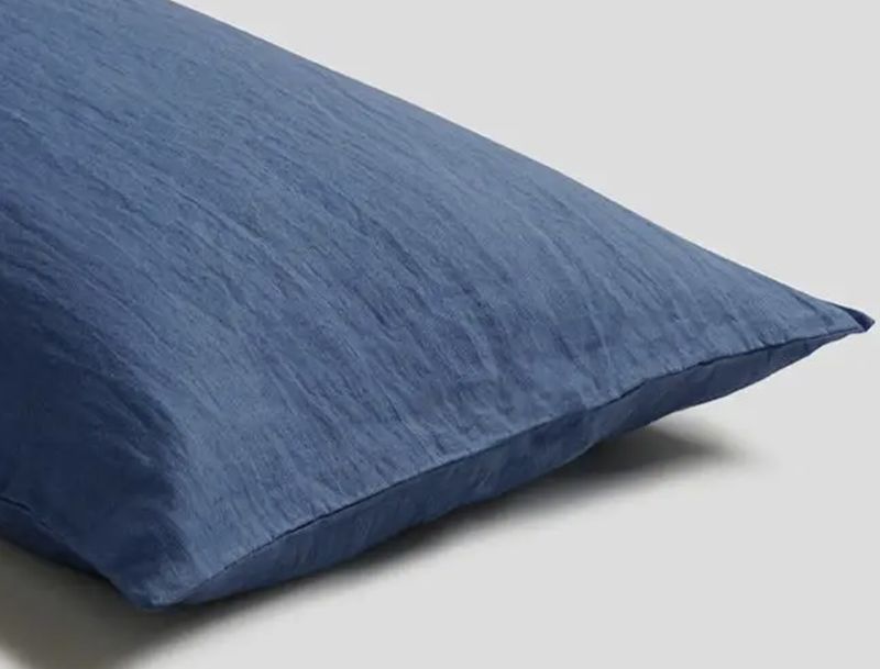 French Flax / Linen Pillowcase (pair):  Blueberry