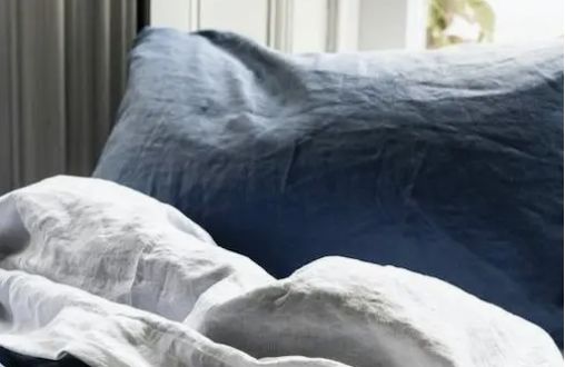 French Flax / Linen Pillowcase (pair):  Blueberry