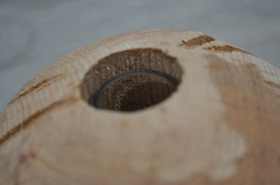Artifacts: Rustic Centerpiece Vase:  &quot;Orb&quot;:  White Oak