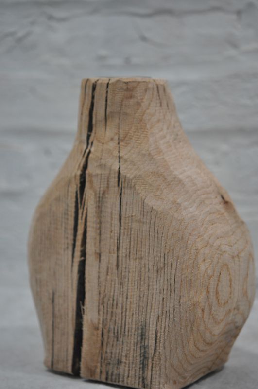 Artifacts: Rustic Centerpiece: Bottle Vase: White Oak