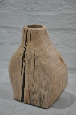 Artifacts: Rustic Centerpiece: Bottle Vase: White Oak