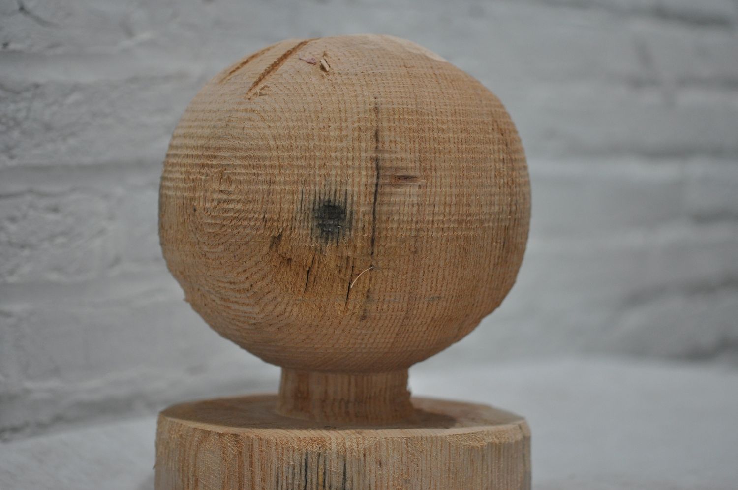 Artifacts: Rustic Centerpiece Vase:  &quot;Orb&quot;:  White Oak