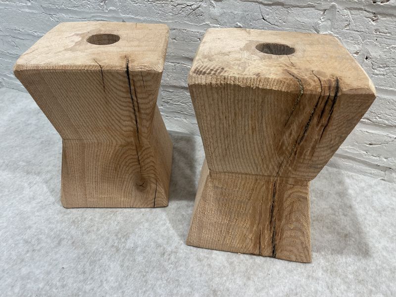 Artifacts: Rustic Centerpiece: "Hitch Post" : White Oak