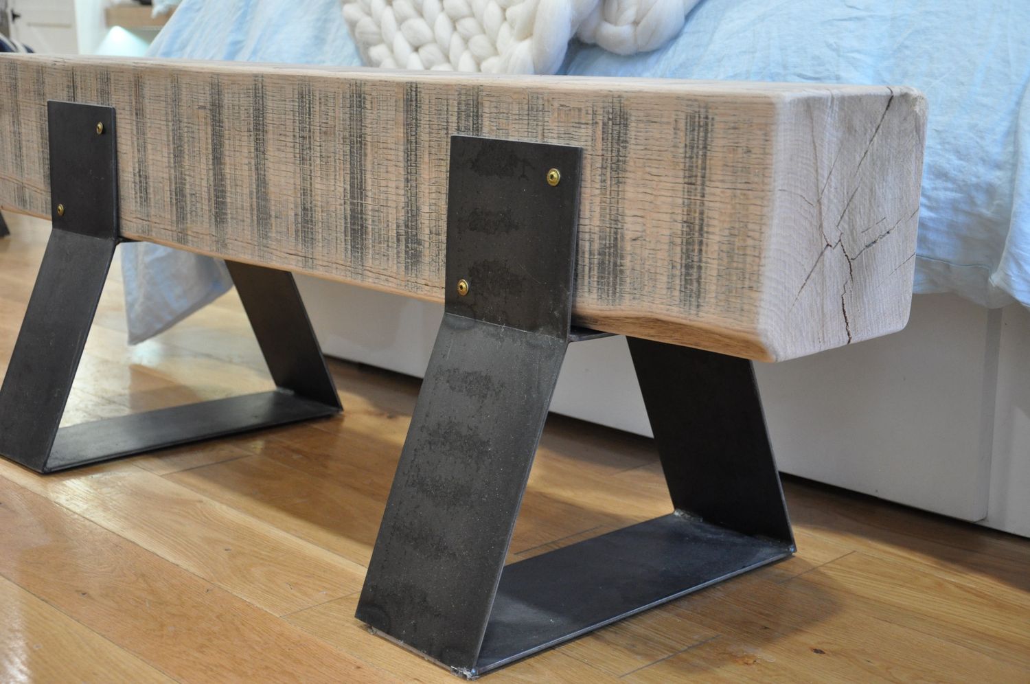 Rustic Beam Bench, Size: Rustic Beam Bench 48&quot;