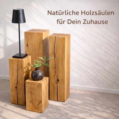 Blumensäule Eiche massiv – gebürstet & geölt