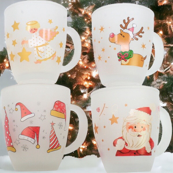 Weihnachstgläser Glasbecher XL 300ml schwere Ausführung Set