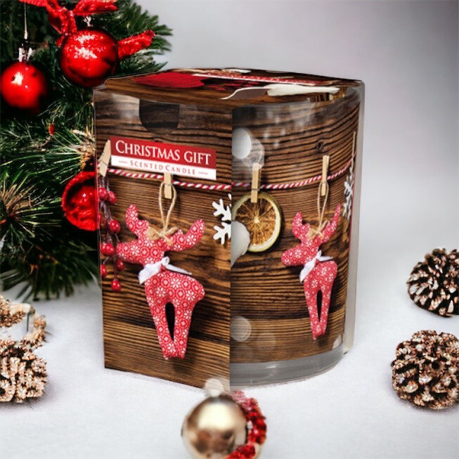 Duftkerze Motivglas 'Christmas Gift' 120gr Wachs