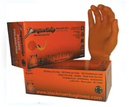 Box 100- Orange Torque 8 Mil Nitrile Disposable Gloves, Size: Large