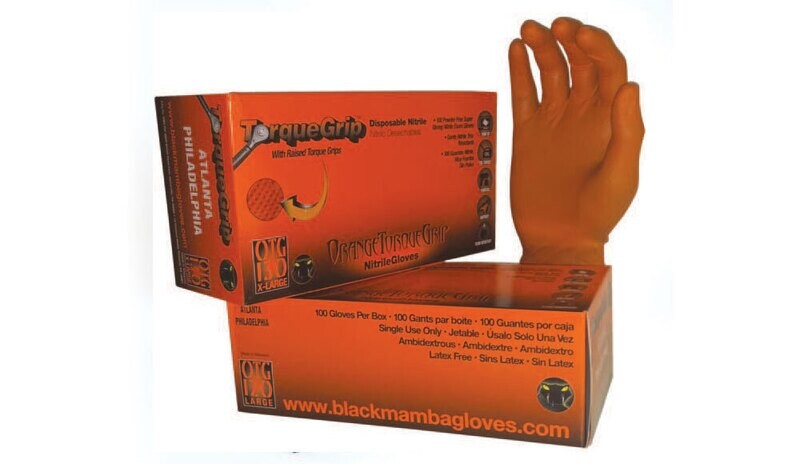 Box 100- Orange Torque 8 Mil Nitrile Disposable Gloves