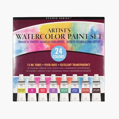 Studio Series Artist's Watercolor Paint Set, Set of 24
