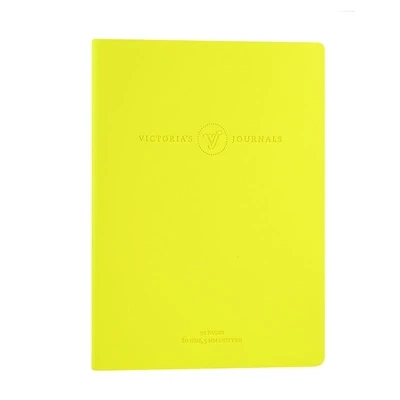 Neon Dotted Grid Journal - Flexy Neon Yellow