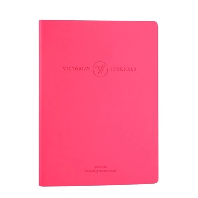 Neon Dotted Grid Journal - Flexy Neon Pink