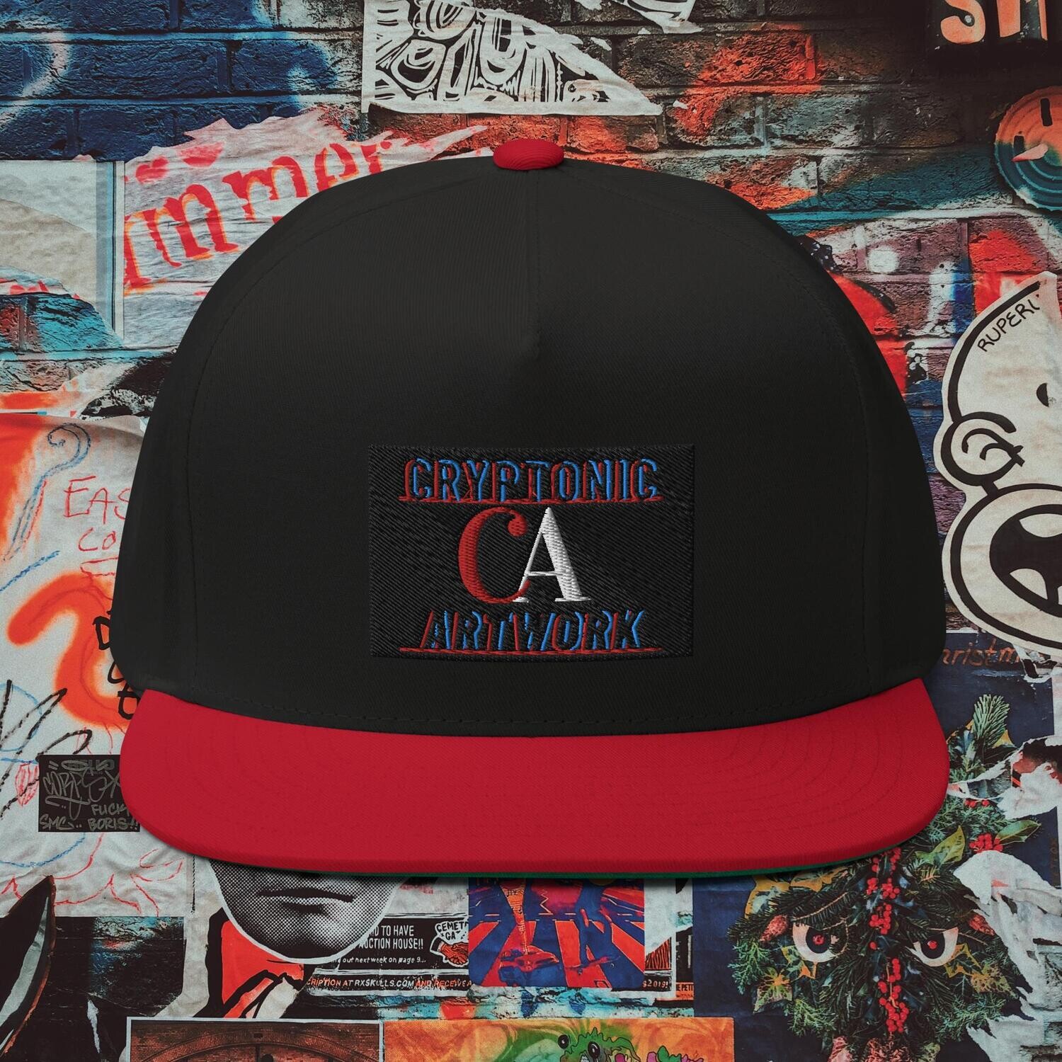 Cryptonic Artwork Flat Bill Cap | Yupoong 6007