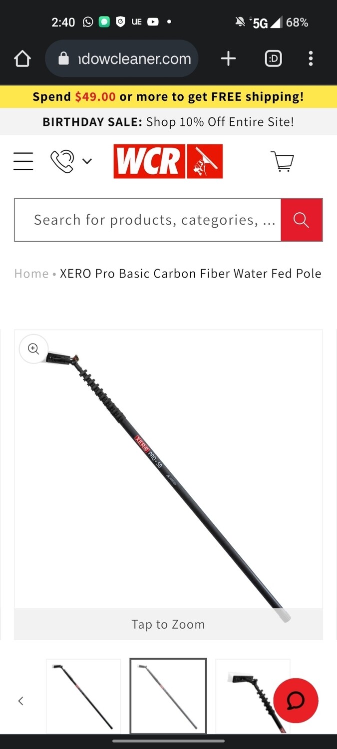 Xero Mini Basic Carbon Fiber Water Fed Pole