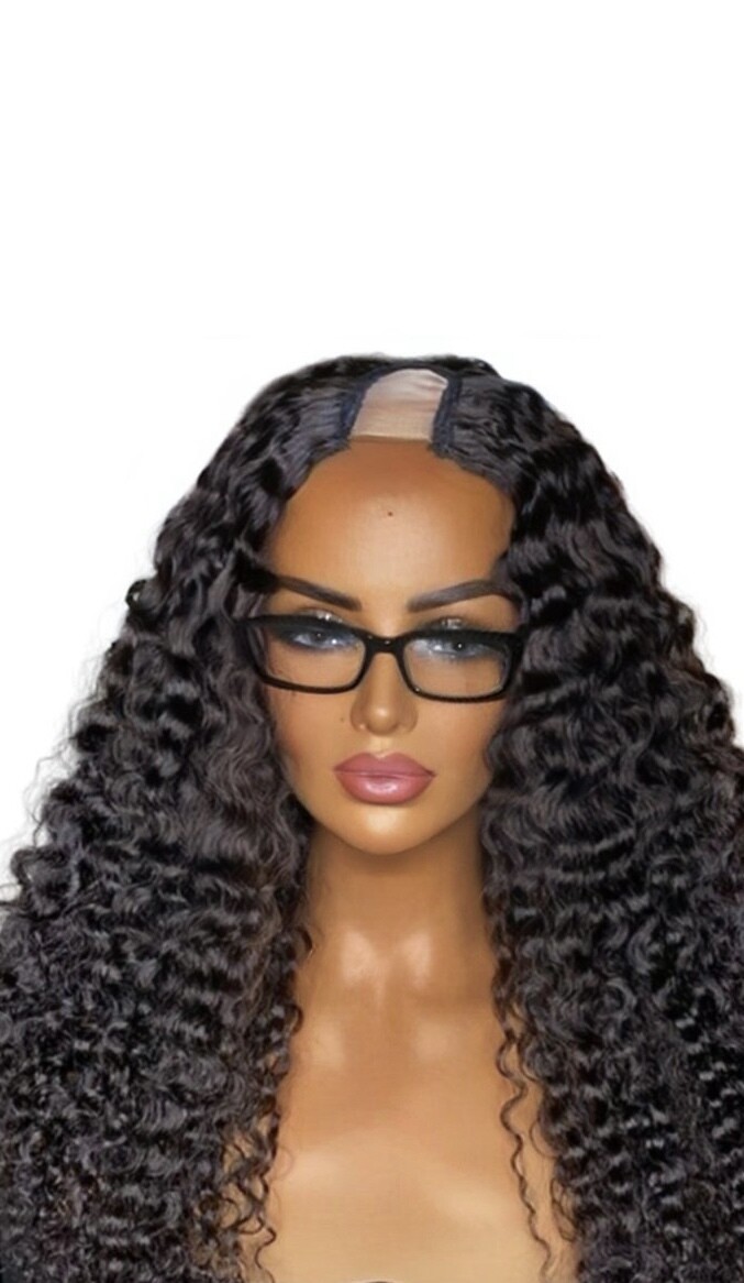 U Part Middle Part Curly Wig