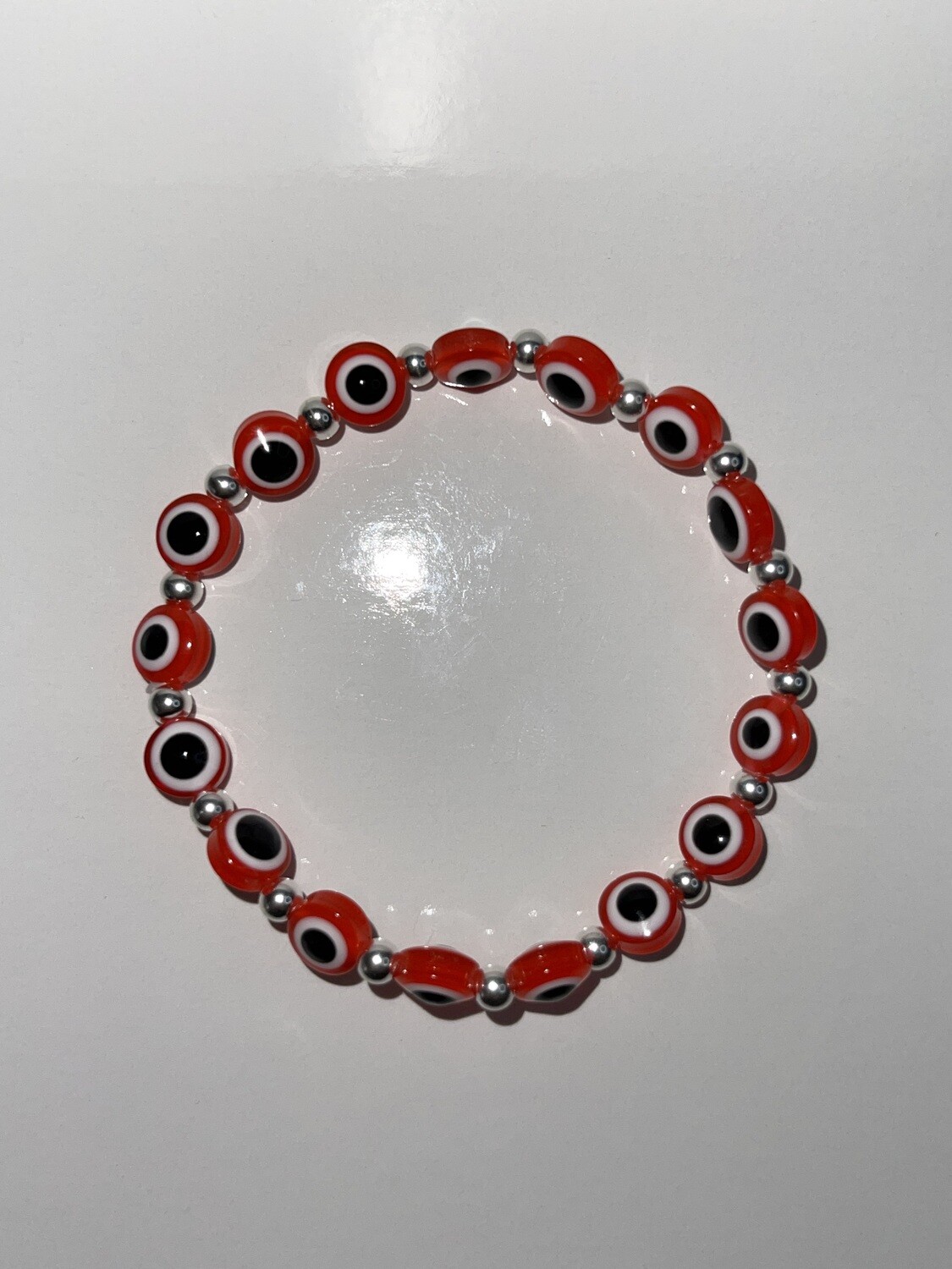 Evil Eye &amp; 925 Sterling Silver Beads Bracelet