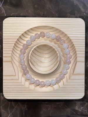 White Jade &amp; Rose Quartz Bracelet - 6mm