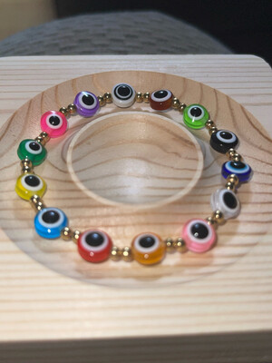 Rainbow Evil Eye Bracelet