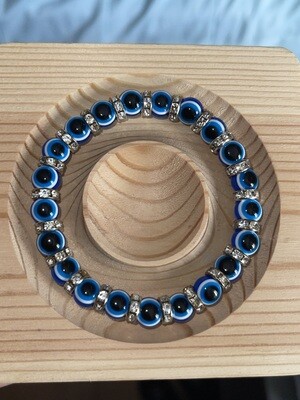 Rhinestone Blue Evil Eye Bracelet