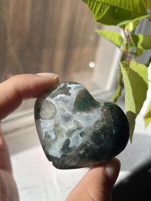 Moss Agate Heart