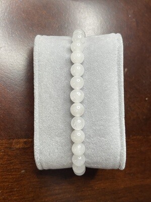 White Jade Bracelet - 6mm
