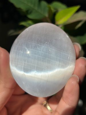 Selenite Palm Stone