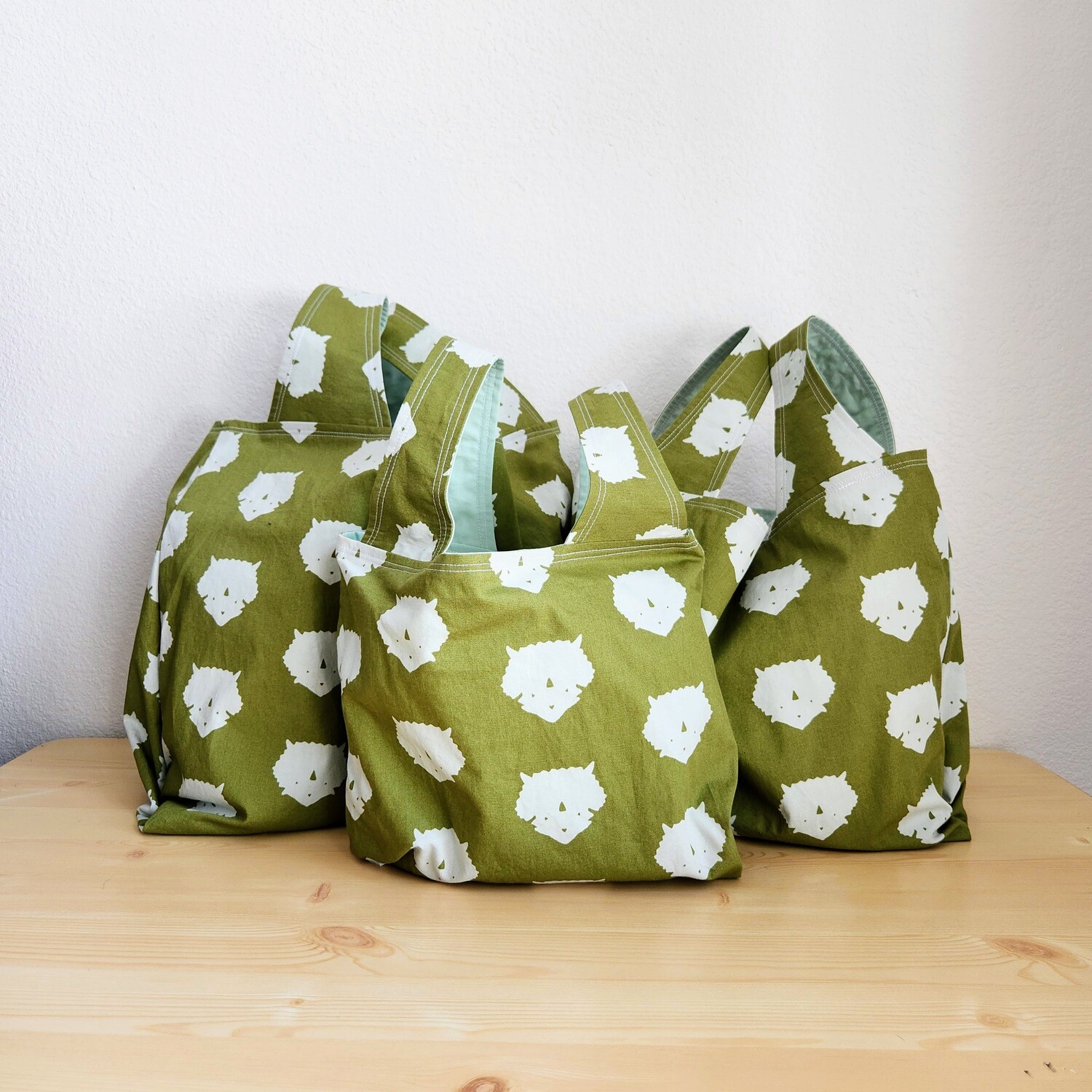Triceratops Olive Reusable Bag