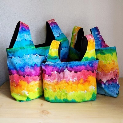Watercolor Rainbow Stripes Reusable Bag