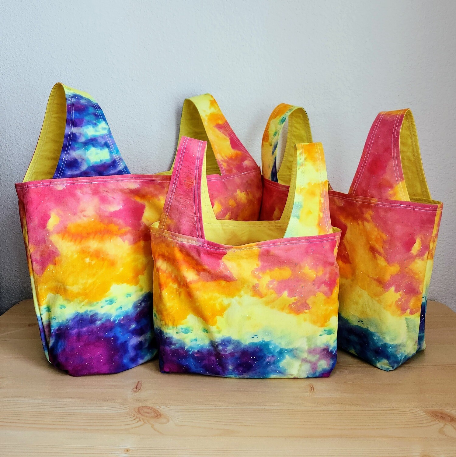 Rainbow Ice Dye Reusable Bag
