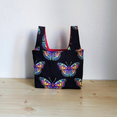 Neon Rainbow Butterfly Reusable Bag