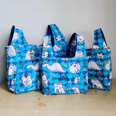 Dragons with Blue Scales Reusable Bag