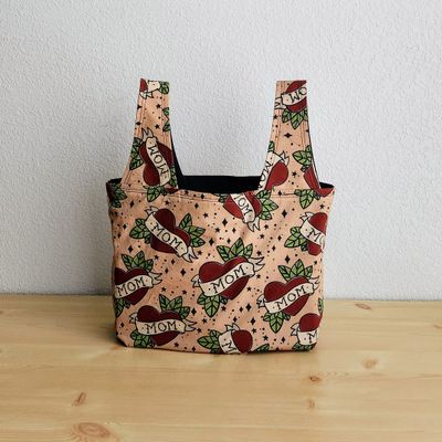 Tattoo Mom Heart Reusable Bag