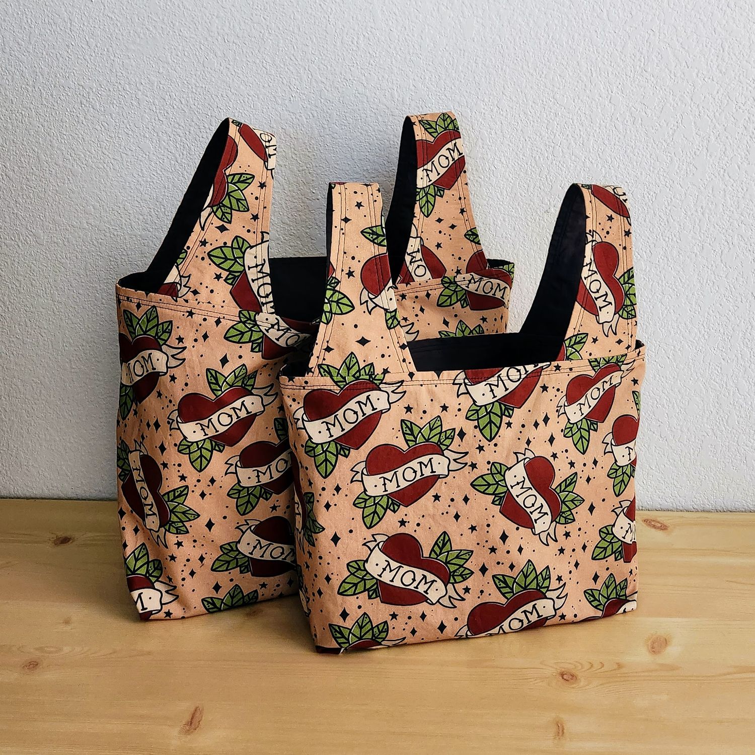 Tattoo Mom Heart Reusable Bag