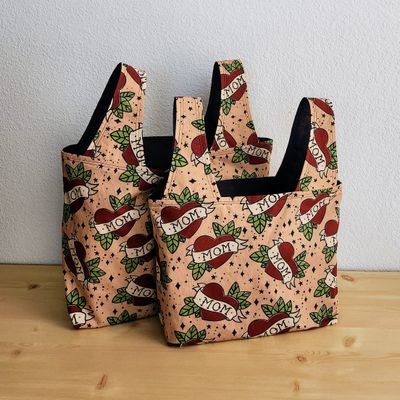 Tattoo Mom Heart Reusable Bag