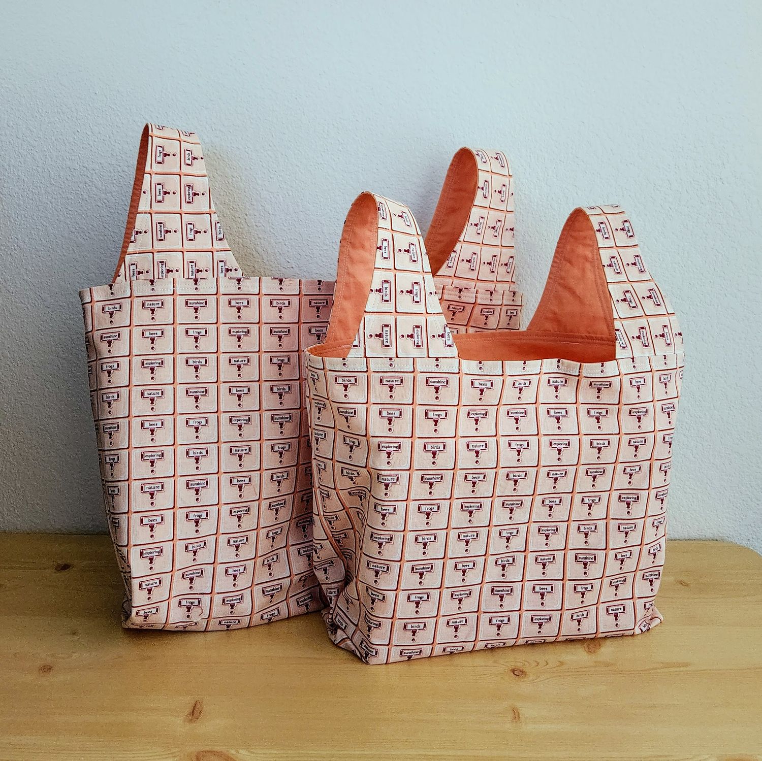 Card Catalog Peach Reusable Bag