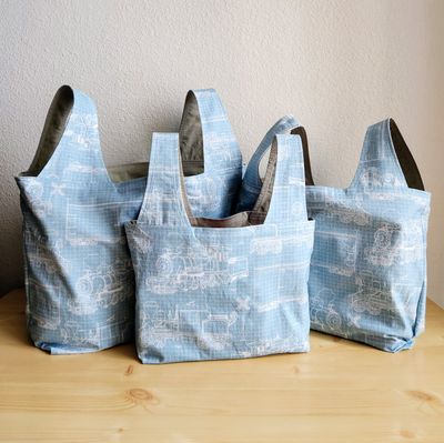 Train Sketch Reusable Bag