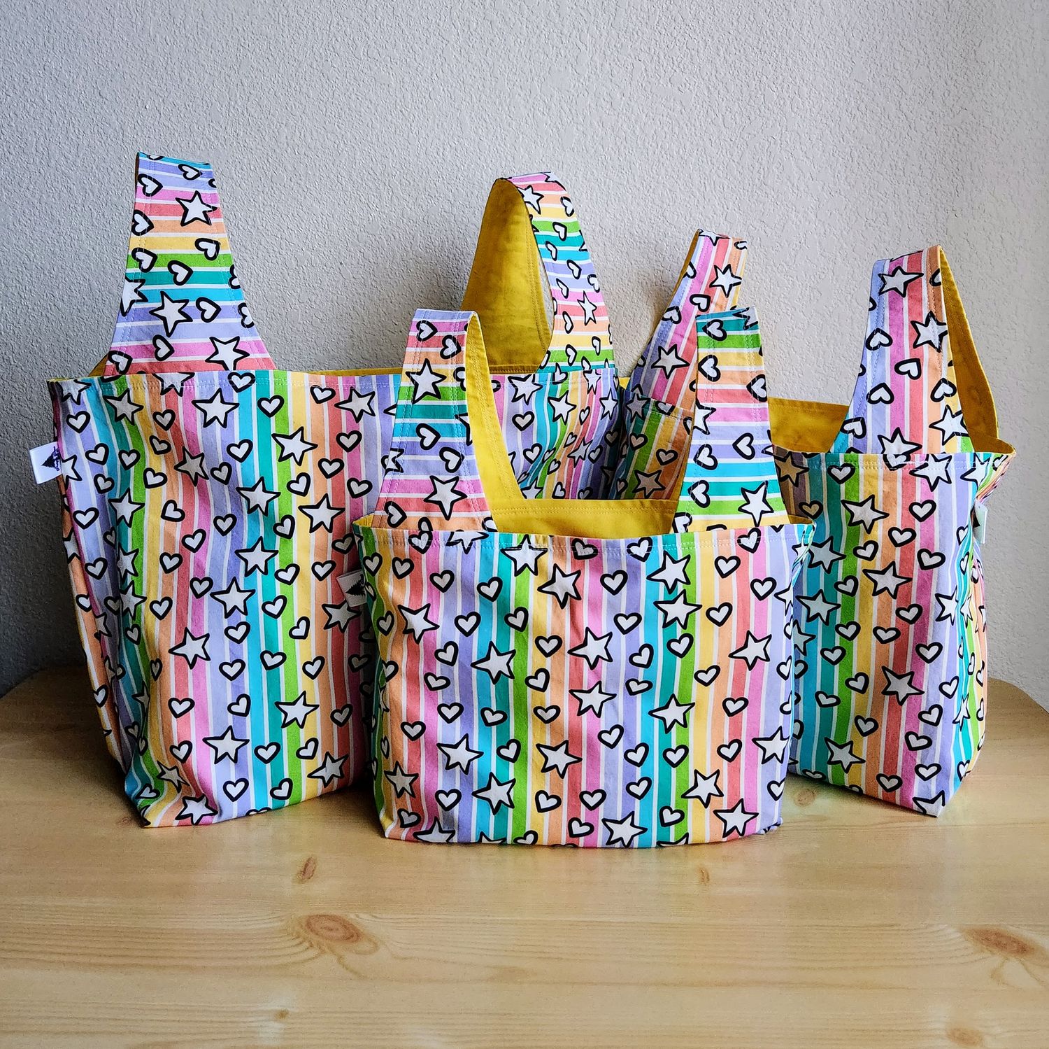 Stars &amp; Rainbow Stripes Reusable Bag