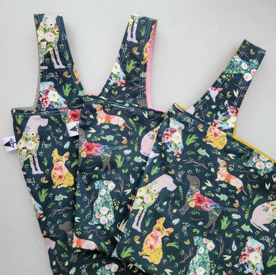 Floral Dogs Reusable Bag