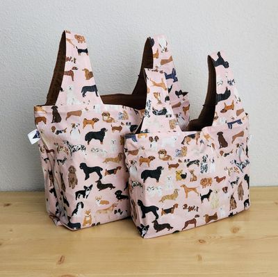 Dogs on Pink Reusable Bag