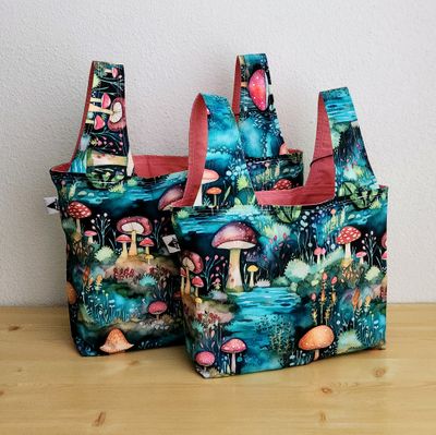 Watercolor Mushrooms Reusable Bag