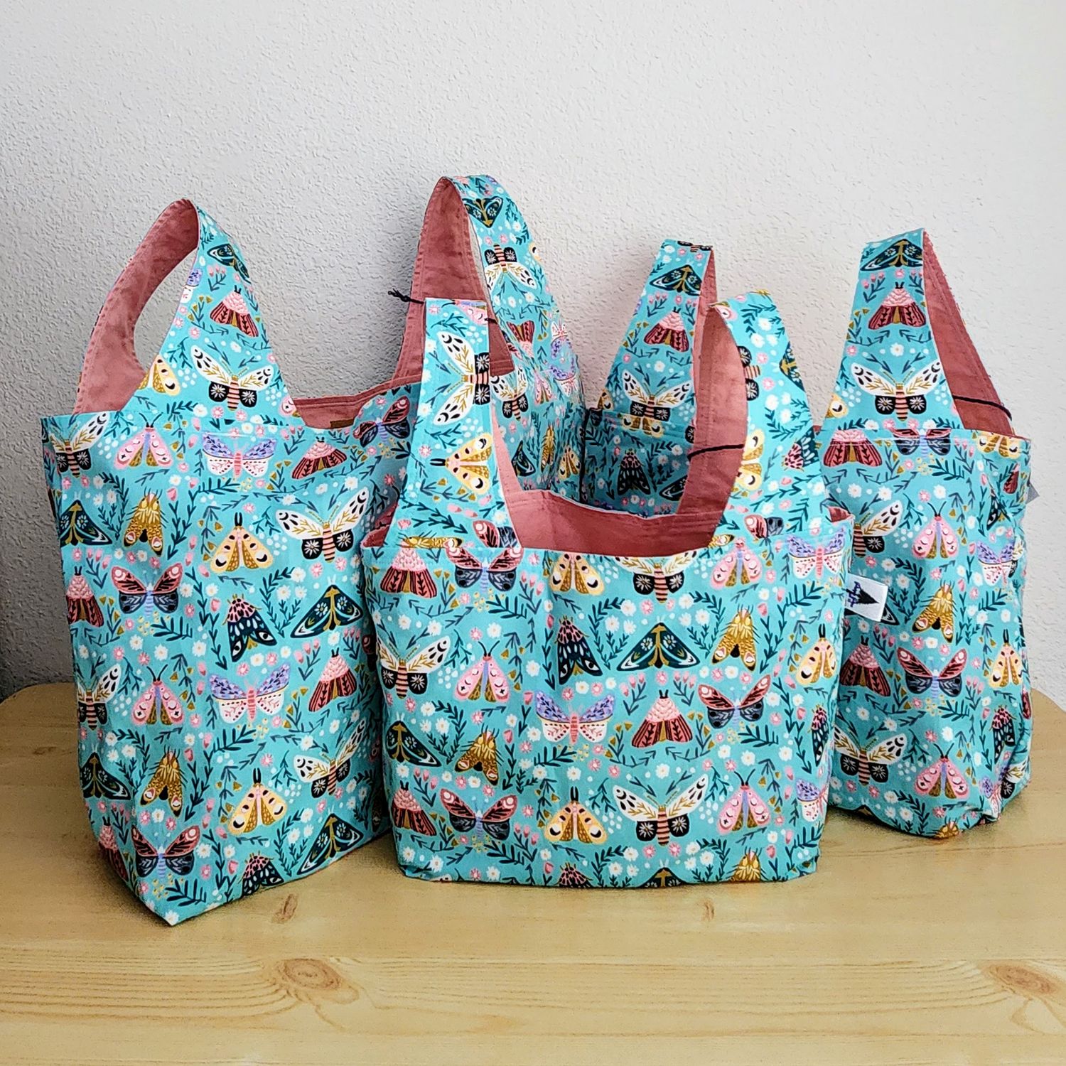 Floral Moths Reusable Bag