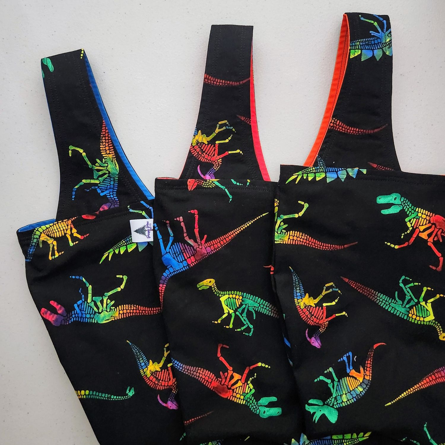 Rainbow Dinosaur Fossils Reusable Bag