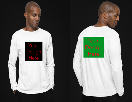 Customized Long Sleeve T-Shirt  (Front &amp; Back)