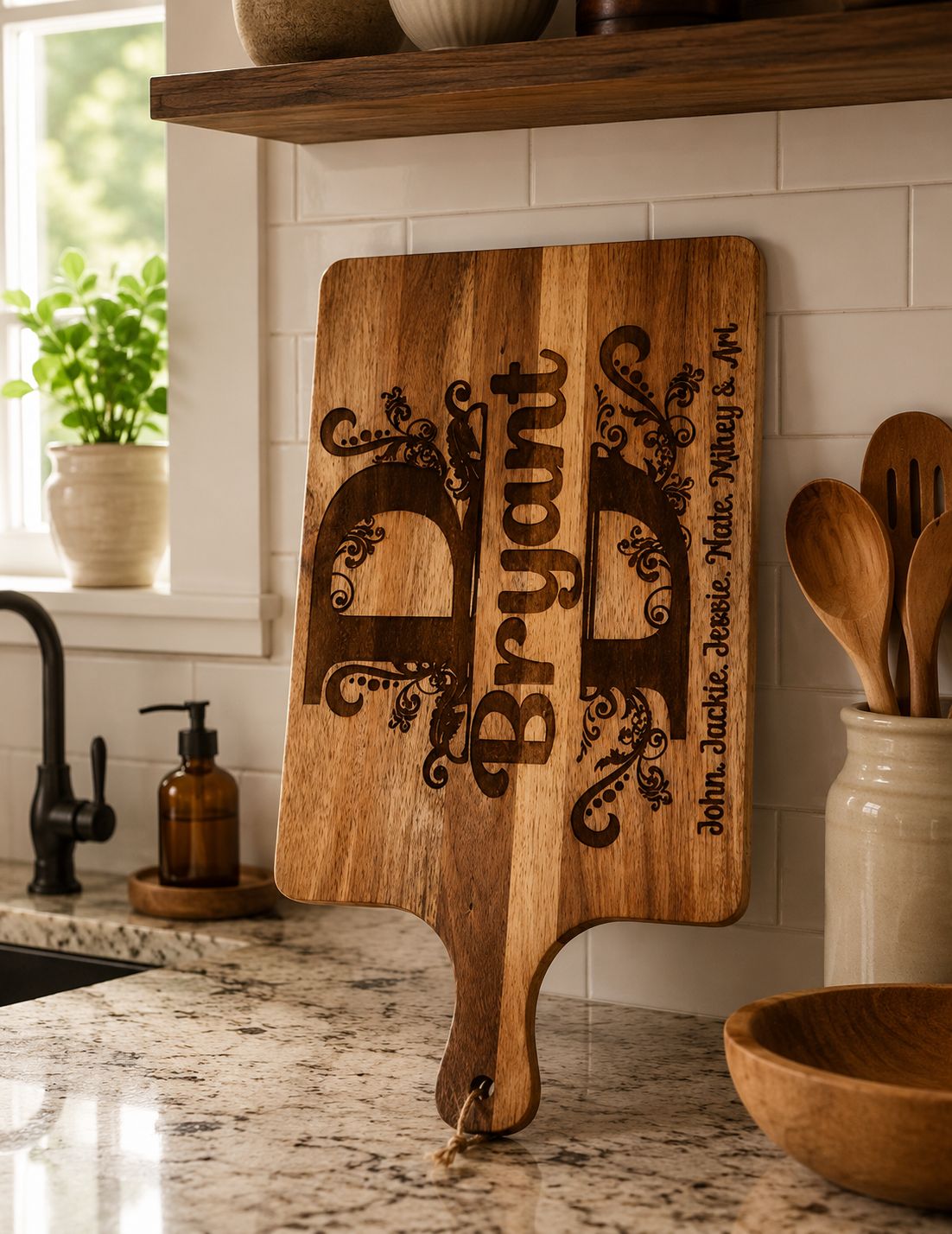 Personalized Family Cutting Board | Custom Engraved Charcuterie Board | Wedding Housewarming Gift | Kitchen Decor