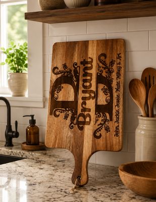 Personalized Family Cutting Board | Custom Engraved Charcuterie Board | Wedding Housewarming Gift | Kitchen Decor