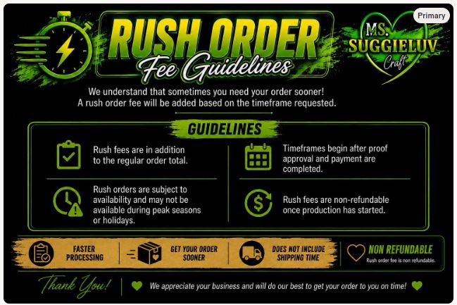 Rush Order Processing Fees