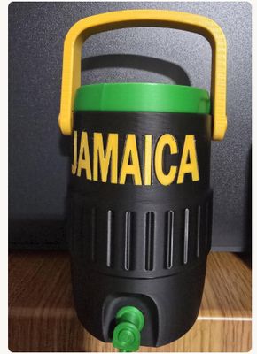 Jamaica 12 oz Mini Cooler | Jamaican Drink Dispenser with Spout | Black Green Gold Beverage Cooler | Jamaican Gift