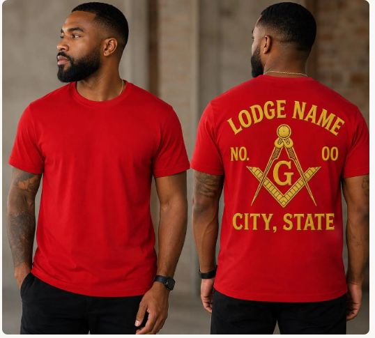 Masonic Shriner DTV  T-Shirt | Custom Lodge Name &amp; Number Shirt | Freemason Mason Tee | Custom City State Lodge Shirt | Mason Gift