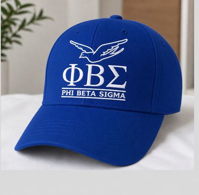 Phi Beta Sigma Embroidered Hat | ΦΒΣ White Baseball Cap | Royal Blue Fraternity Hat | Sigma Greek Gift | Embroidered Greek Cap