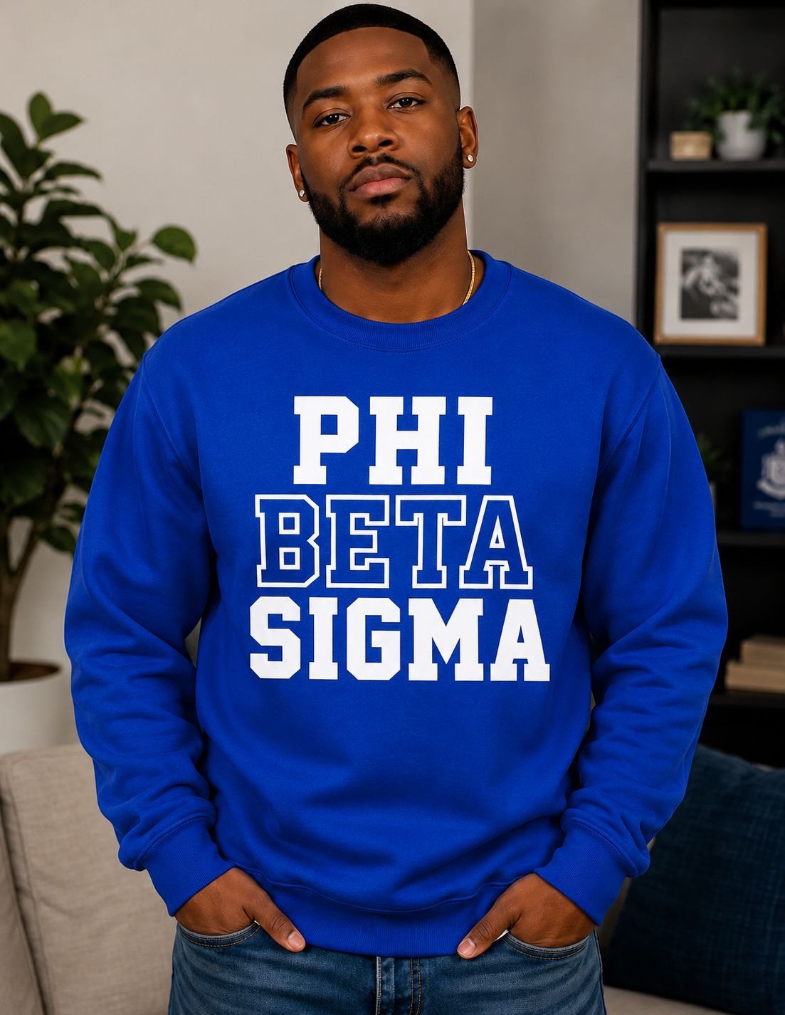 Phi Beta Sigma Sweatshirt – ΦΒΣ Royal Blue Crewneck – DTV Printed Fraternity Sweatshirt – Sigma Member Gift